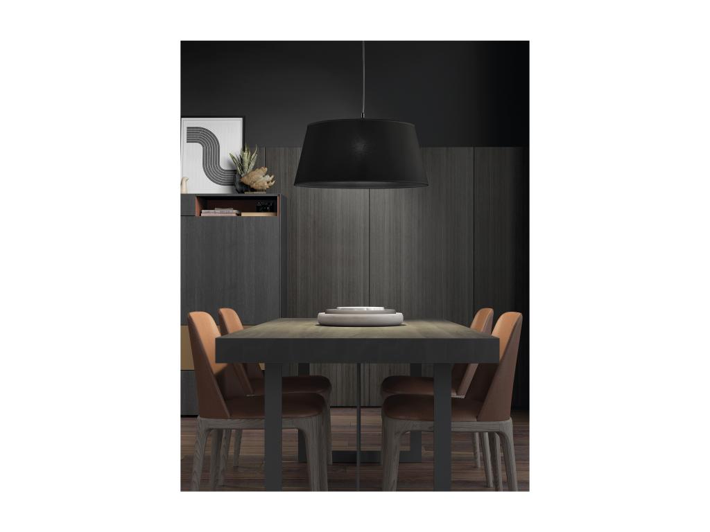 Lámpara de techo FIRENZE estilo clásico y moderno - Alt. 190 cm - cable transparente - Pantalla ø50 cm - E27 60W - IP20 - acero y beige