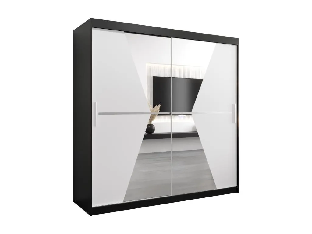Armario Prietocasa de puertas correderas 200/200/62 2 puertas (negro/blanco)