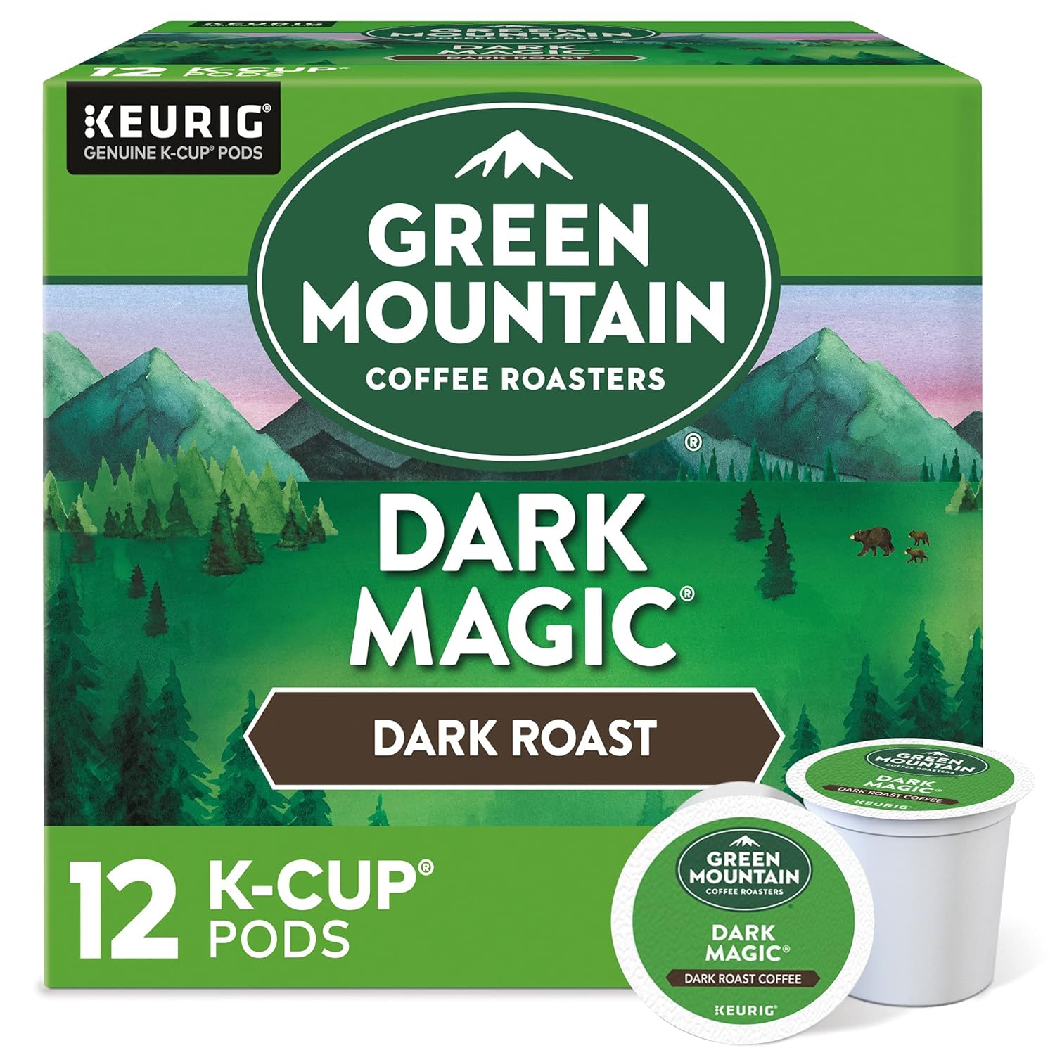 Green Mountain Coffee Roasters Dark Magic Keurig Single-Serve K-Cup Pods. Dark Roast Coffee. 12 Count