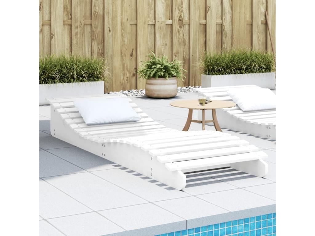 Sillón blanco 205x70x31 - 5 cm madera maciza de pino