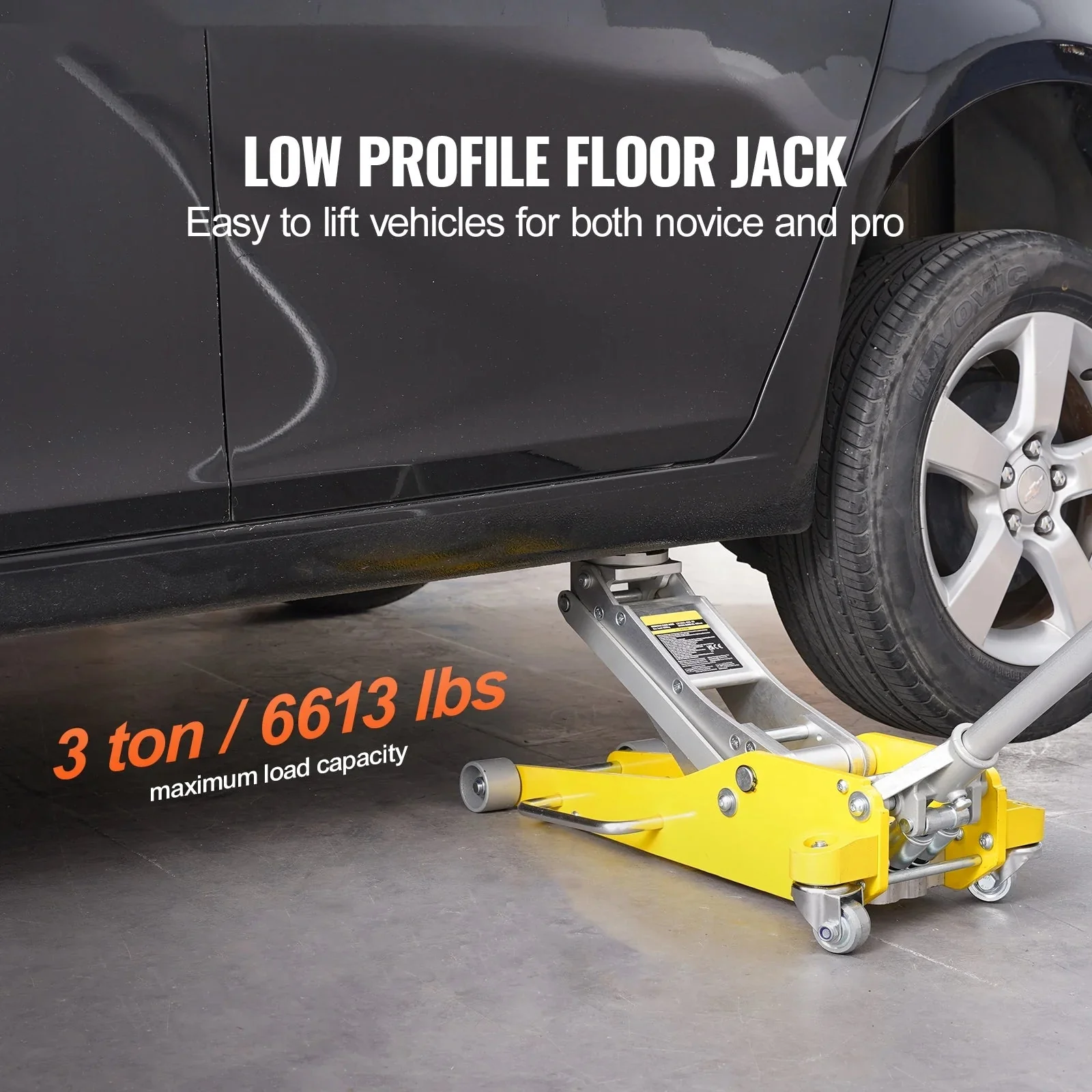 KFFKFF Low Profile Aluminum Floor Jack, 3 Ton Capacity, 3.7-18.3 Inch Lift Range, Dual Piston - Image 4 KFFKFF Low Profile Aluminum Floor Jack, 3 Ton Capacity, 3.7-18.3 Inch Lift Range, Dual Piston - Image 4