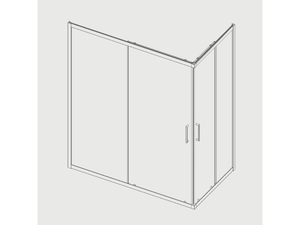 Angular de ducha 2 Fijos + 2 Puertas Correderas BELLA 100 cm