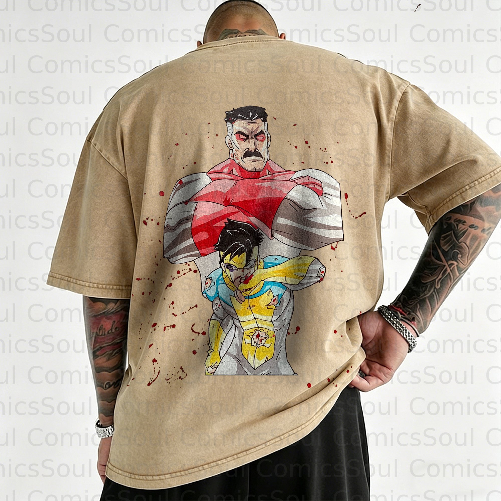Unisex Anime Inspired Vintage Washed T-Shirt