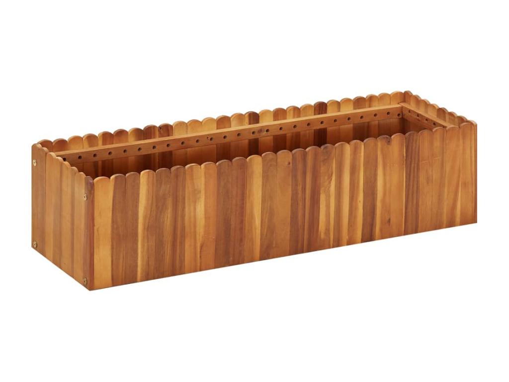 Arriate de madera maciza de acacia 100x30x25 cm