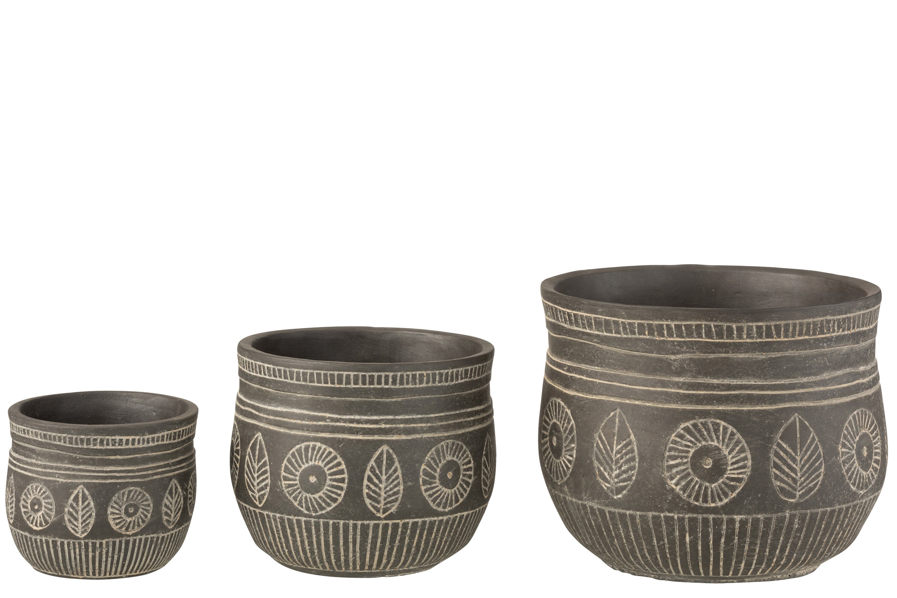 J-Line bloempot Fresco - cement - grijs - large - Ø 23.5 cm