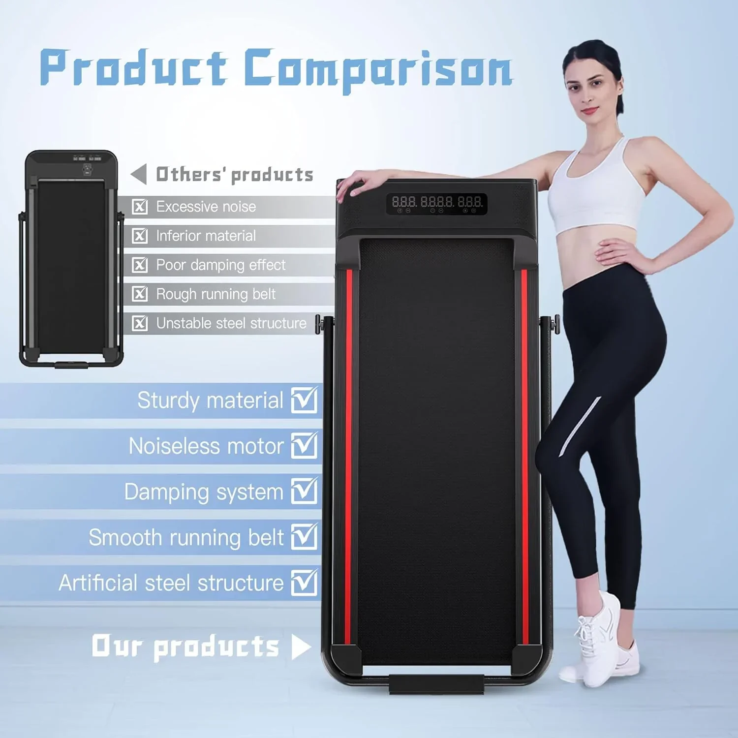 Sperax Walking Vibration Pad with APP 3 in 1 Under Desk Treadmill Walking Treadmill Pad