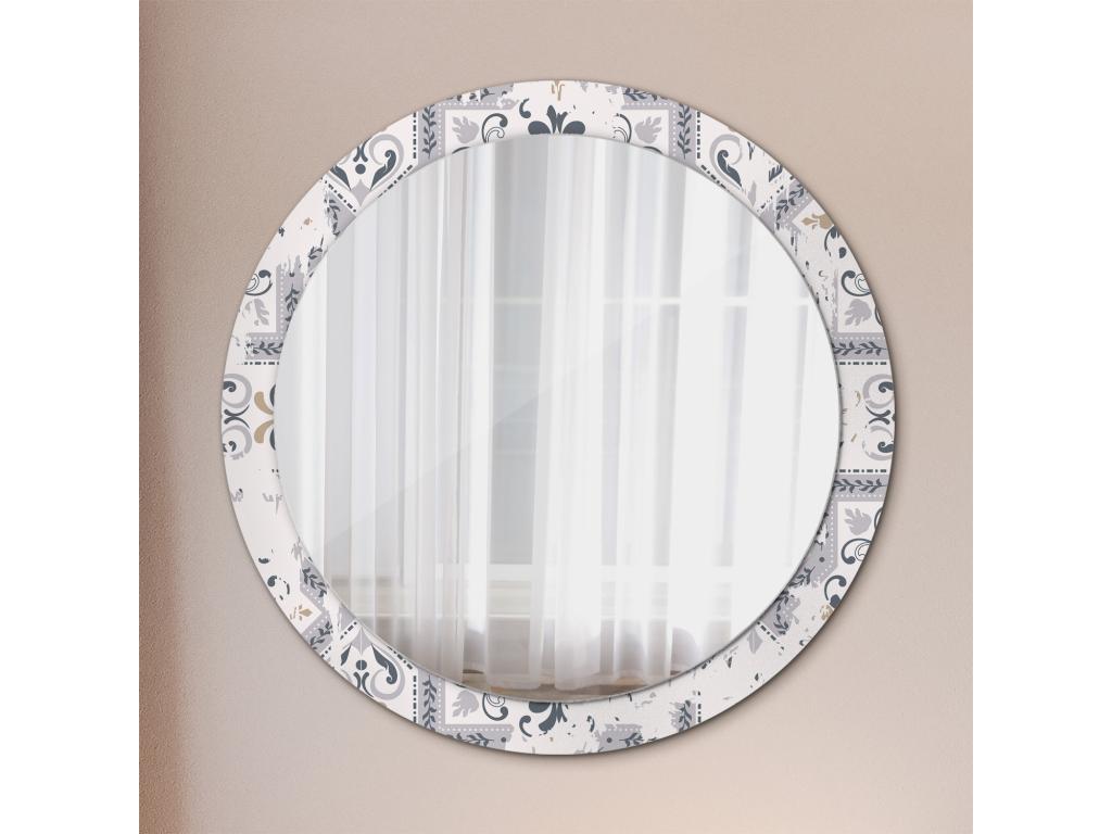 Espejo redondo decorativo - Azulejos Retro - 90 cm