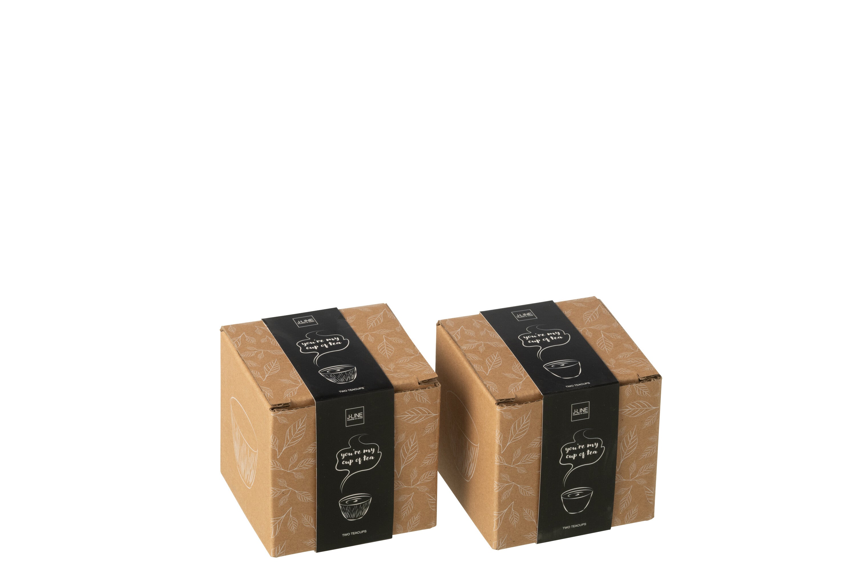 J-Line theemok - metaal - zwart - 2 dozen van 2 stuks