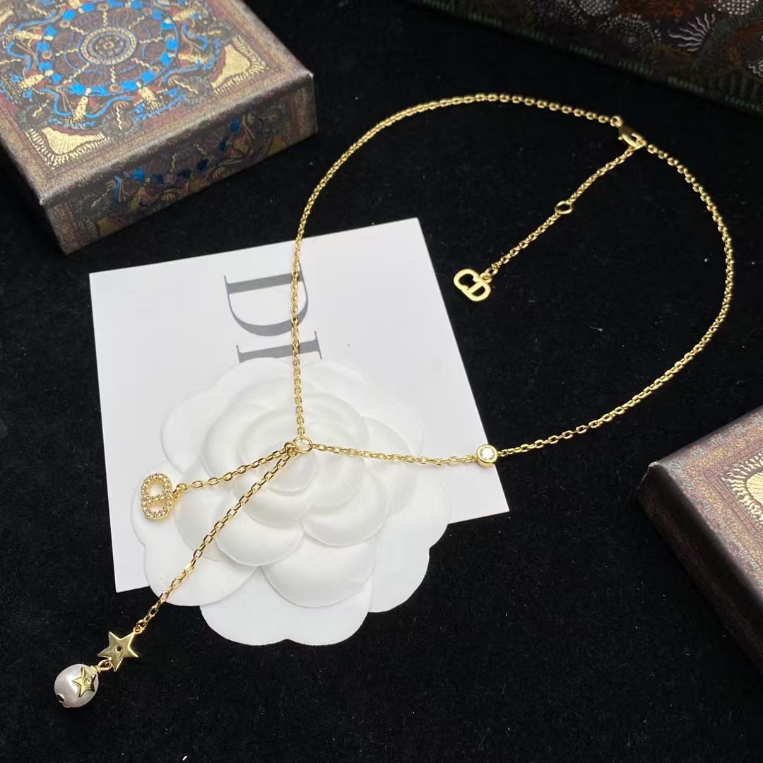 Dior Star Pearl Long Drop Y Necklace - Original Replica Club