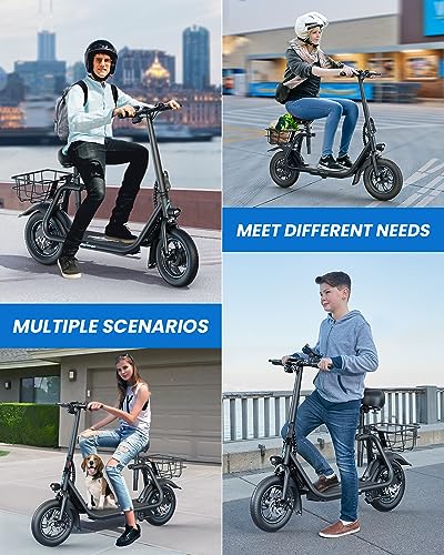 URBANMAX Electric Scooter With Seat, 450W, 22 Miles, Black - C1 - Image 5 URBANMAX Electric Scooter With Seat, 450W, 22 Miles, Black - C1 - Image 5