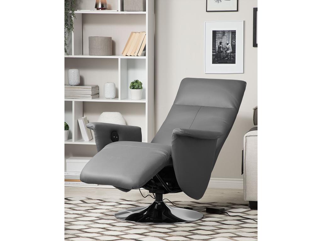 Sillón reclinable Nestleano Piel sintética Gris