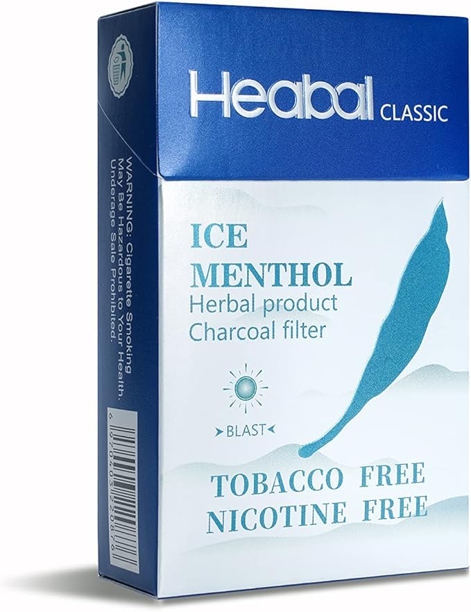 HEABAL Herbal Cigarettes – Tobacco Free, Nicotine Free – Ice Menthol