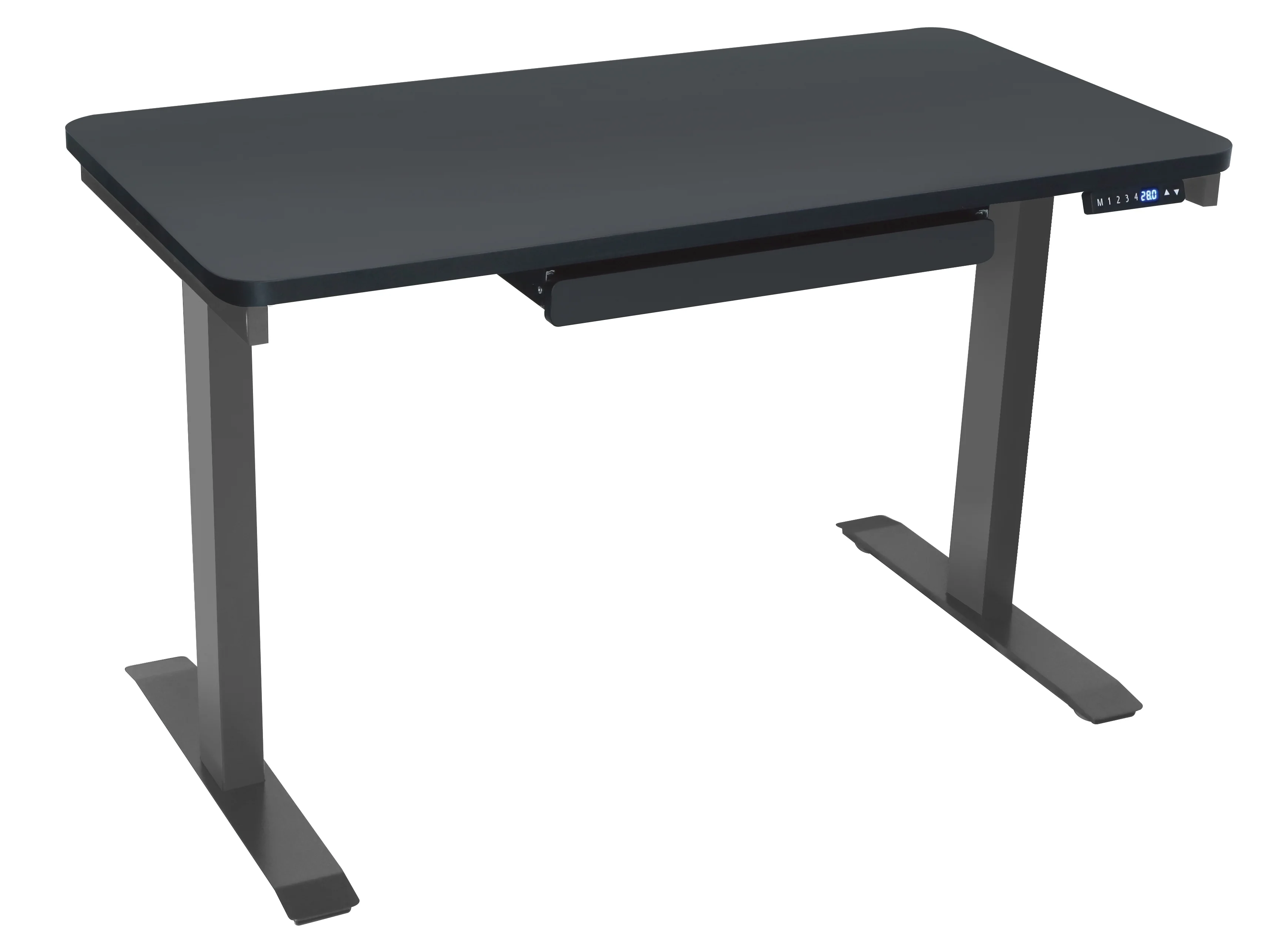 Motionwise Black Electric Height Adjustable Standing Desk, 24?x48", Height Adjustable 28"-48" with 4 pre-set height adjustments and USB Charge Port, Multiple Colors - Image 6