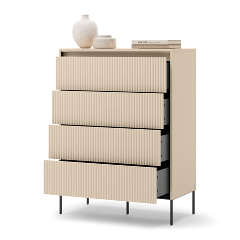 by fonQ Brive Ladekast 4 Lades met Verlichting - Zand