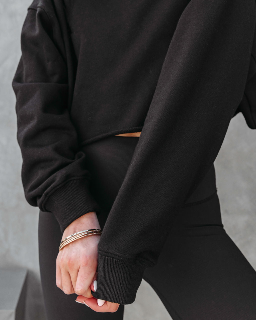 Janice Cotton Long Sleeve Top - Black - Se7enfashion