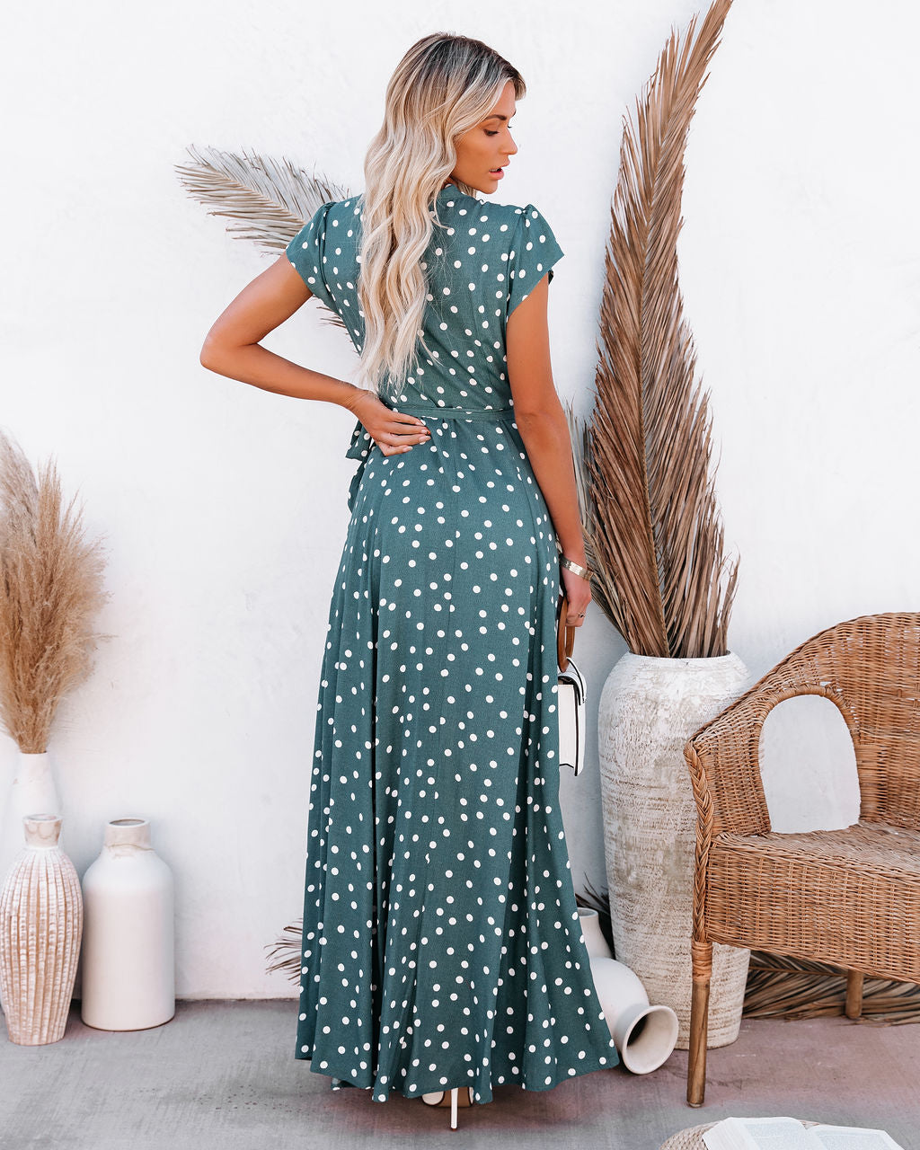 Hit The Spot Wrap Maxi Dress - Teal - SALE - Se7enfashion
