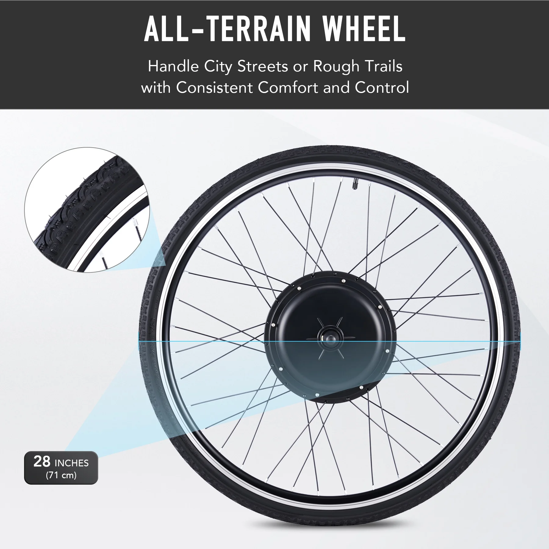 Viribus Electric Bike Conversion Kit 26" Rear Wheel 1000W Hub Motor LCD eBike DIY Set - Image 33