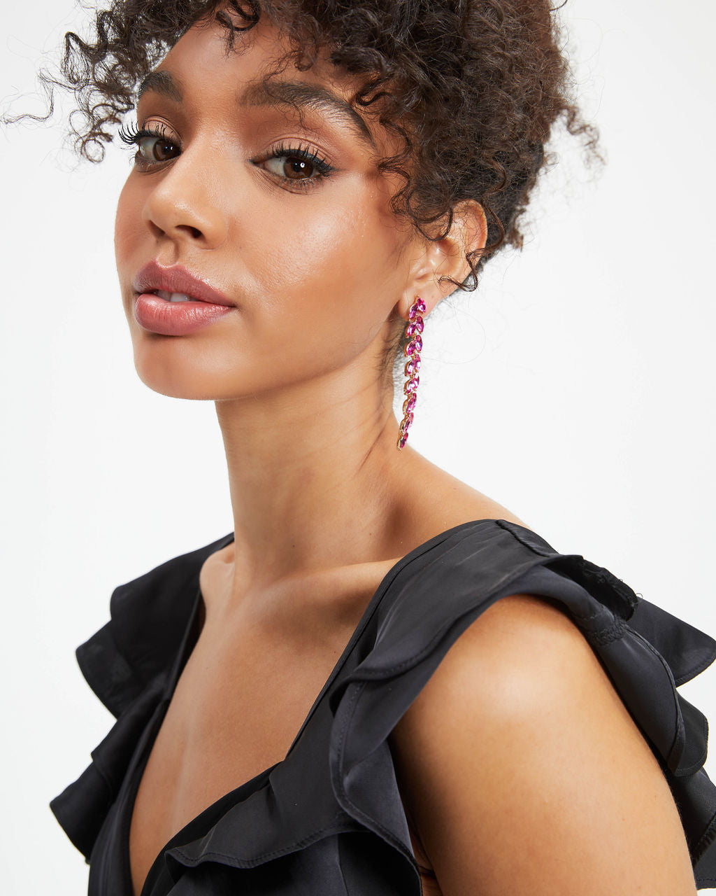 Andrea Drop Earrings - Fuchsia - Se7enfashion
