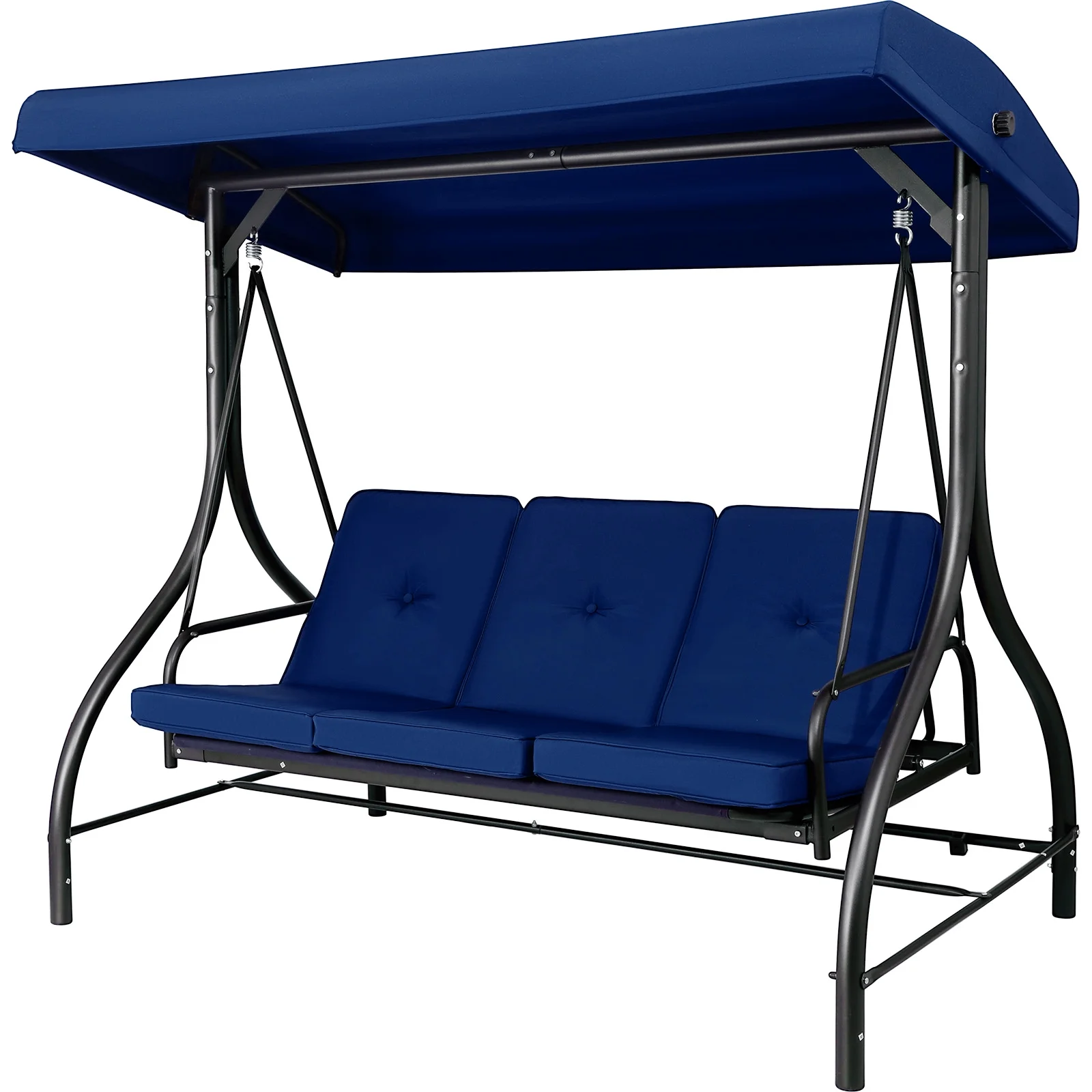 Arlopu 3 Person Porch Swing Outdoor Converting Canopy Swing Glider with Canopy - Image 39