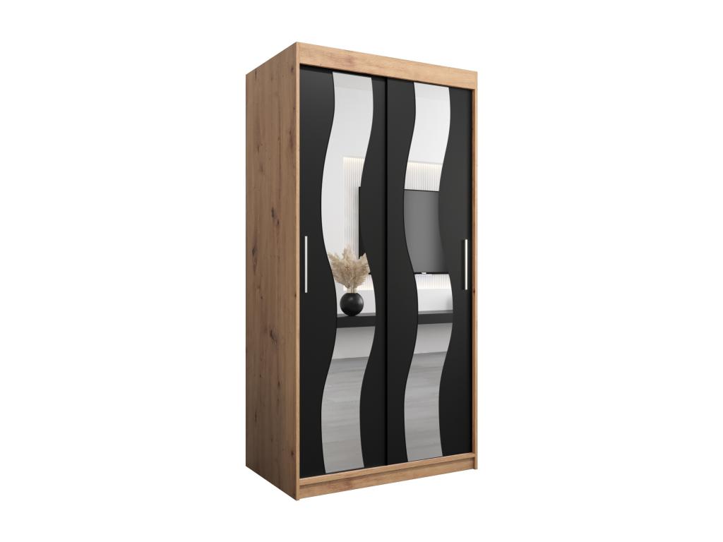 Armario Nestleare de puertas correderas 200/100/62 2 puertas artisan/negro