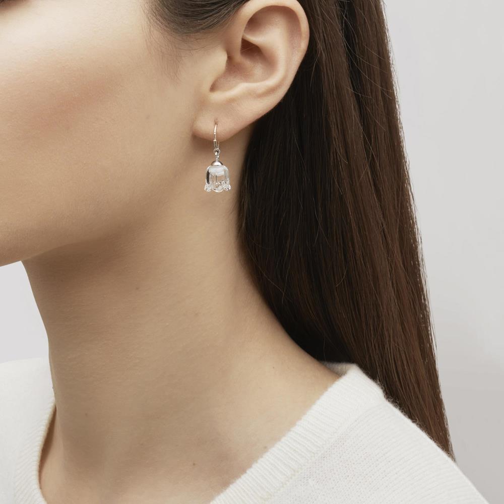 BOUCLES D'OREILLES MUGUET - CRISTAL INCOLORE, ARGENT