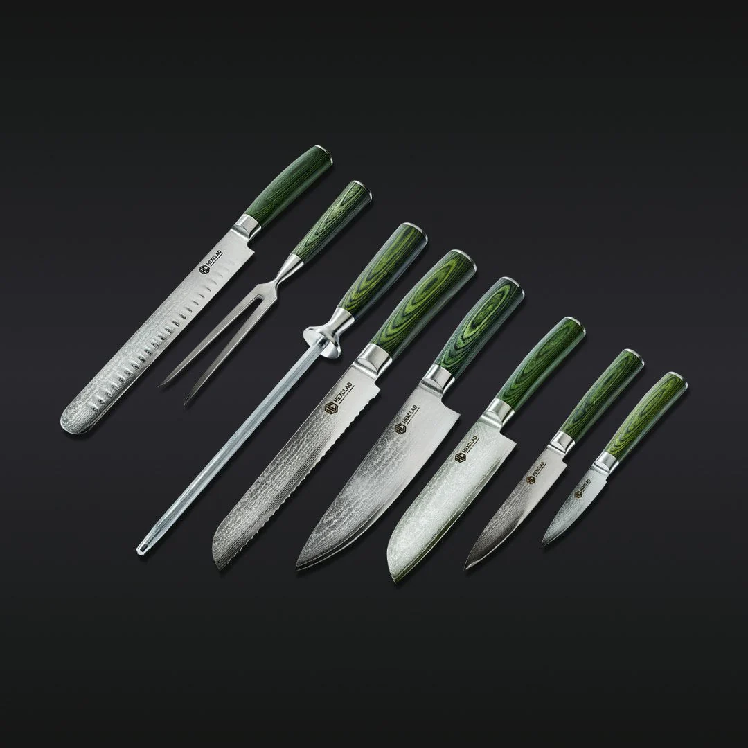 Damascus Steel Knife & Carving Set, 8-pc