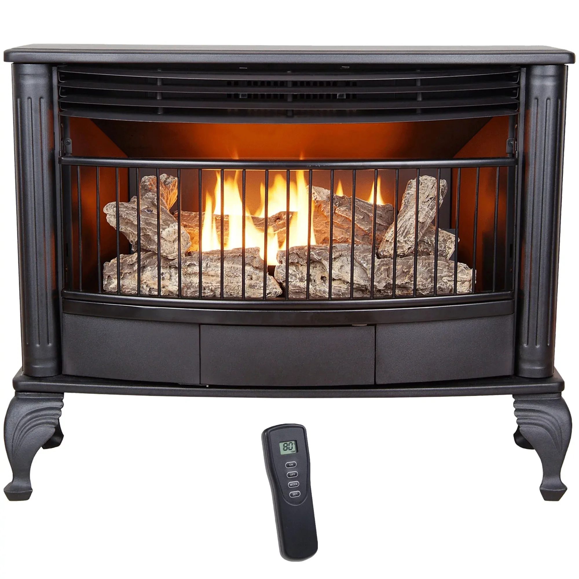 2025 Procom Vent less Dual Fuel Gas Stove - 25,000 BTU, Remote Control, Black Finish - Model# QNSD250RT