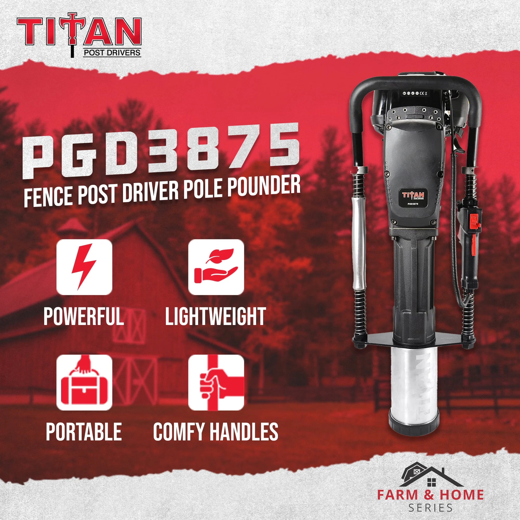 Titan Post Drivers PGD2875 Portable Gas-Powered Light-Duty Driver, 30 lbs. - Image 9