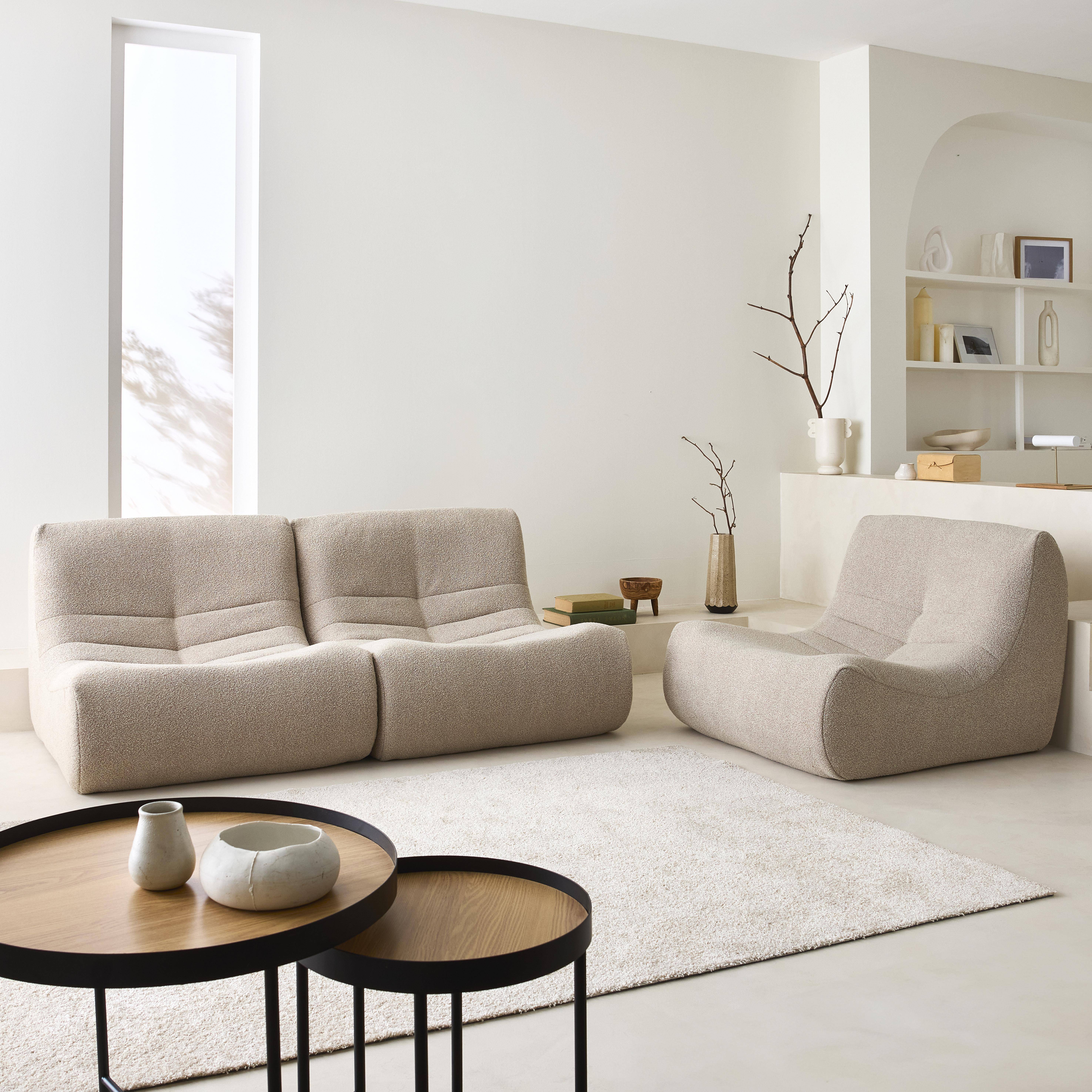 Sokol borreguito - Sofá modular en borreguito texturizado, 3 plazas
