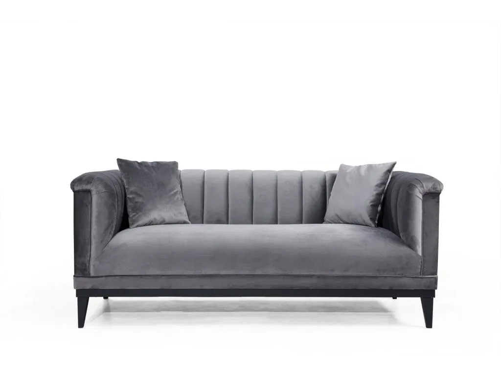 Sofá Casahandy 400 gris 190x89x79cm tapizado con patas - modelo Casahandy