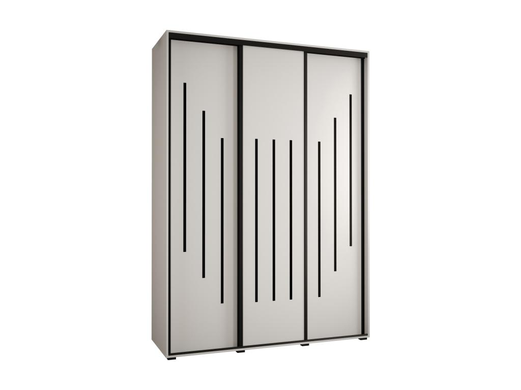 ARMARIO DAVOS 8 DE PUERTAS CORREDERAS 235,2/170/45 3 puertas (Blanco/Blanco/Negro)