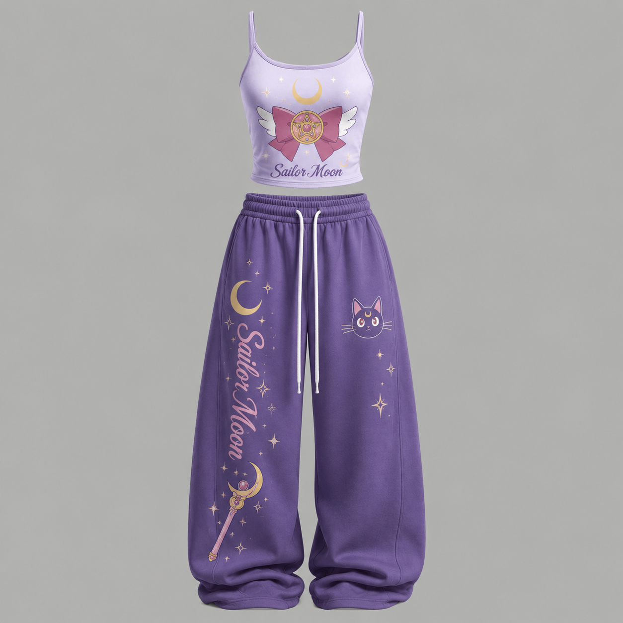 Sailor Moon Top & Elasticated Trousers Two-Piece Set