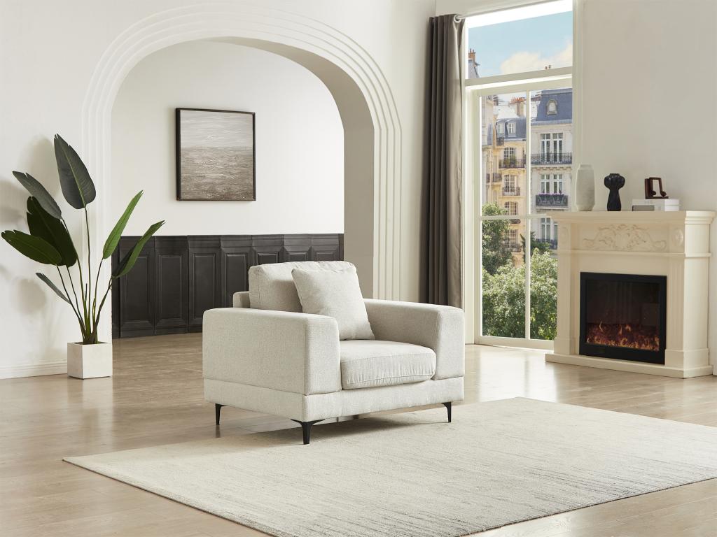 Sillón de tela texturizada beige JAMOLO