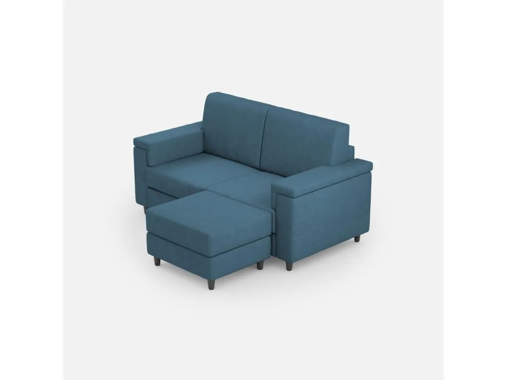 Sofá Francomuebleses mediano de 2 plazas (dos plazas de 70 cm) puf dimensiones exteriores L.168 P.145 color Francomuebleses