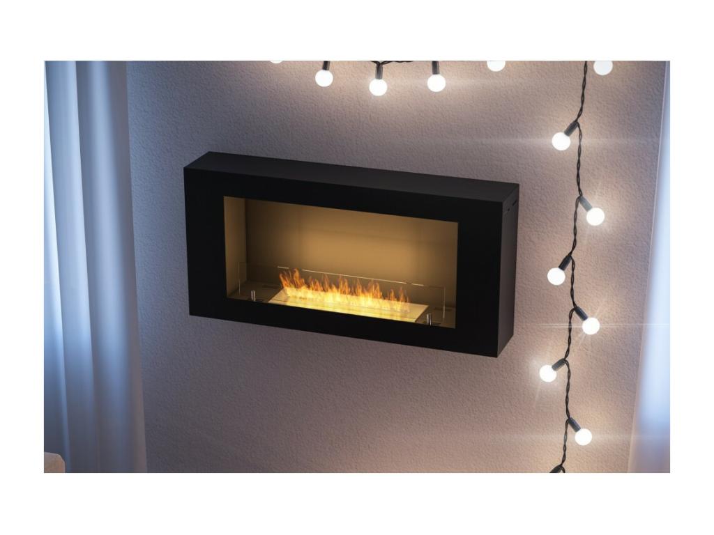 BlackBox 910 SimpleFire chimenea de bioetanol de pared con cristal