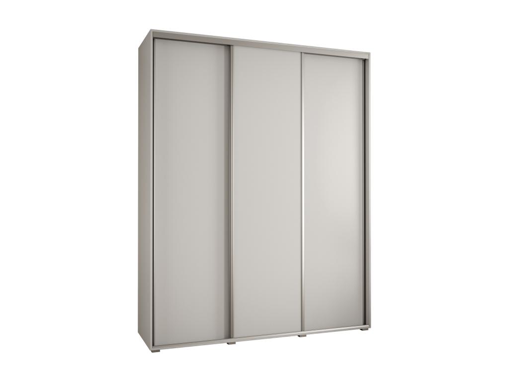 ARMARIO DAVOS 1 DE PUERTAS CORREDERAS 235,2/200/60 3 puertas (Blanco/Blanco/Plata)