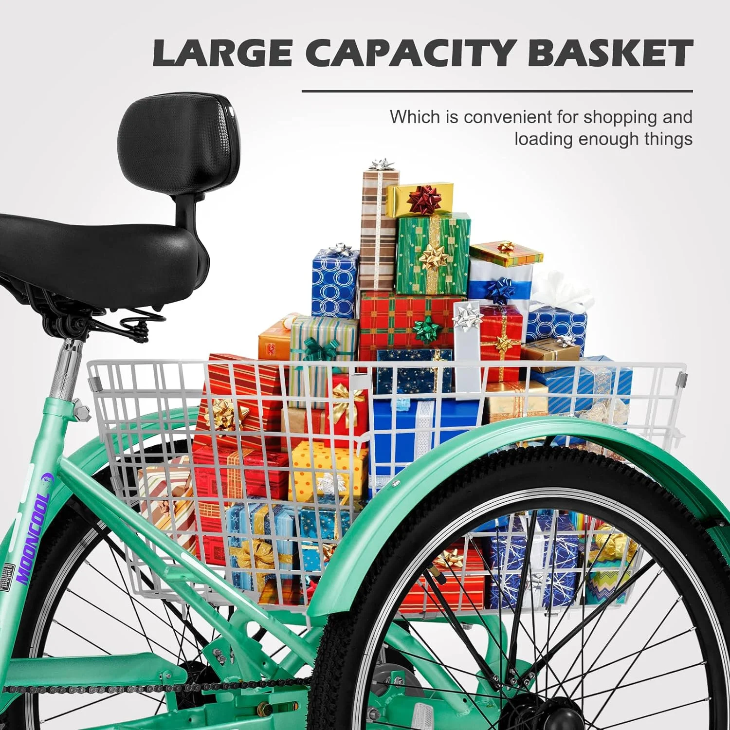 FICISOG 7 Speed Adult Tricycle for Women, 20/24/26 Inch Adult Trike with Basket, 3 Wheel Bikes for Adults Seniors, Cruise Trike for Shopping Picnic - Image 47