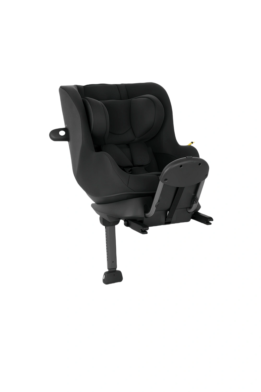 Silla de coche giratoria 360° con respaldo ajustable en 4 posiciones y reposacabezas ajustable en 7 alturas, hasta 22 kg, arnés de 5 puntos y protección lateral, Asientos de coche, negro, 0-12 años