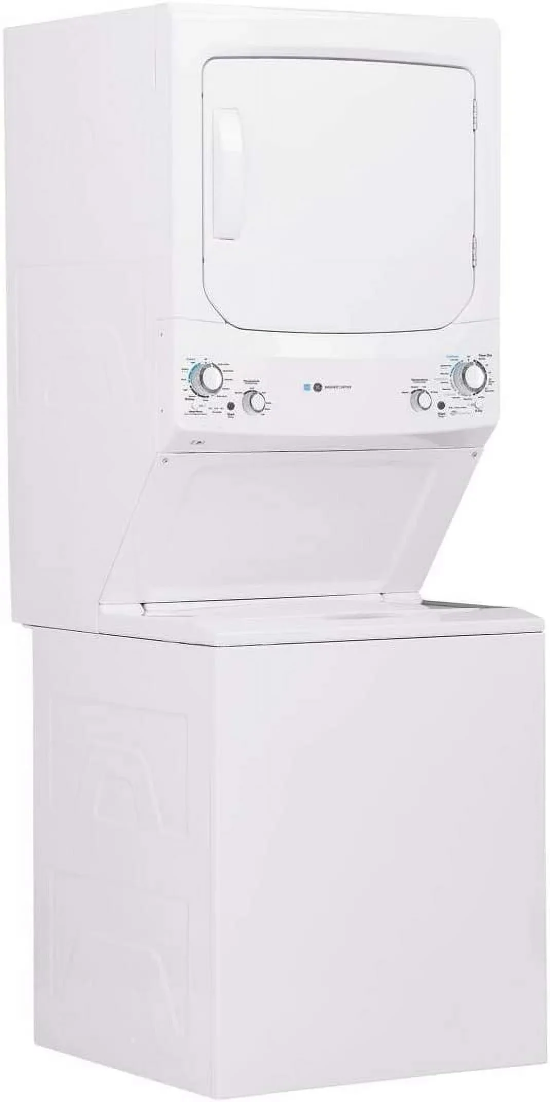 GE Unitized Spacemaker(R) ENERGY STAR(R) 3.9 cu. ft. Capacity Washer with Stainless Steel Basket and 5.9 Electric Dryer - GUD27EESNWW