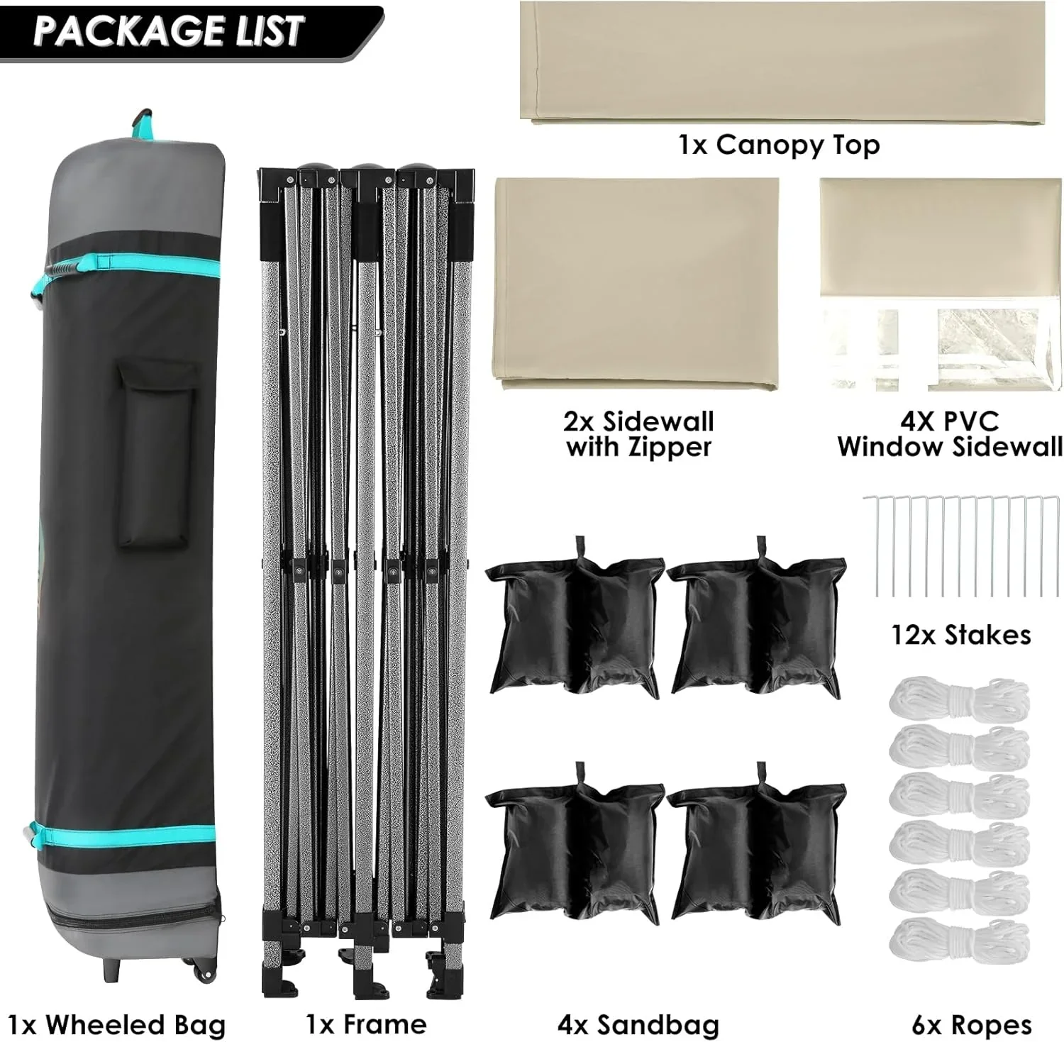 COBIZI 10x20 Heavy Duty Pop up Canopy Tent 6 sidewalls Commercial Canopy Wedding Party Tents