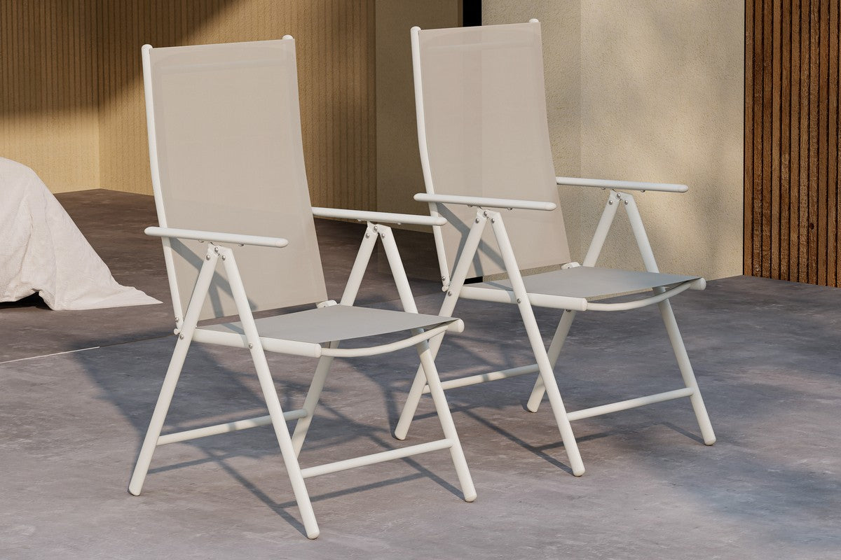 Rebellenclub Argento Tuinstoel - Set van 2 - Beige