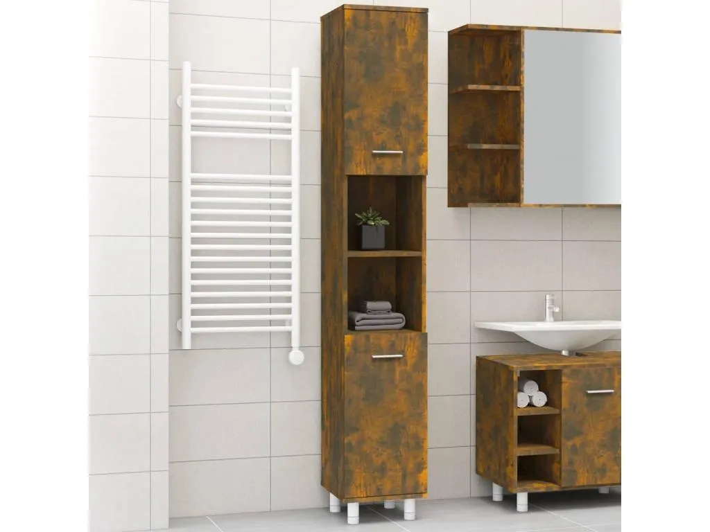 Armario de baño Mueblesclasic contrachapada Mueblesclasic ahumado 30x30x179 cm