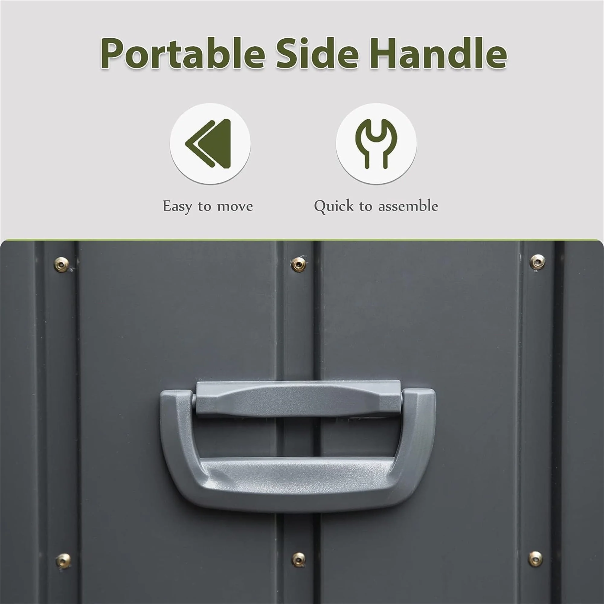 100 Gallon Outdoor Storage Deck Box Waterproof, Large Patio Poolside Storage Bin for Outside Cushions, Throw Pillows, Garden Tools (Dark Gray) - Image 10