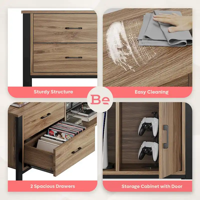 Contemporary 80-Inch TV Stand for 75/80/85 Inch TVs with 2 Drawers