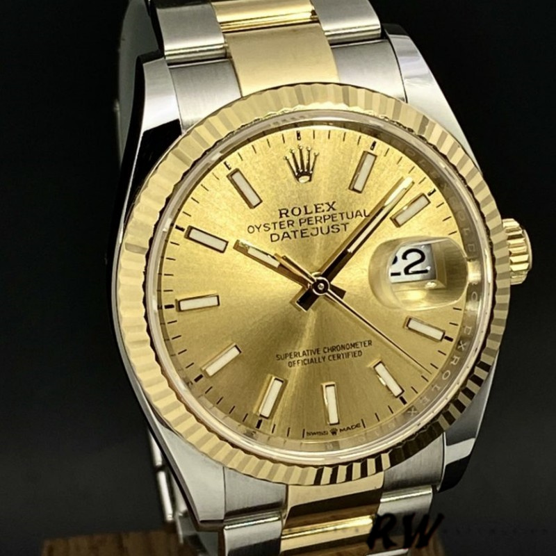 Rolex Datejust 126233 Champagne Index Dial 36MM Unisex Replica Watch
