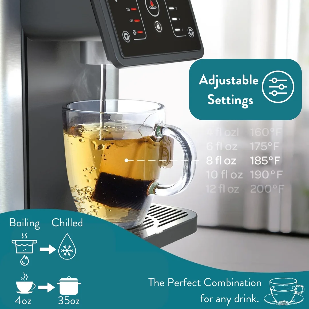 Aqua Optima Countertop Instant Hot & Cold Filtered Water Dispenser, Bottleless Water Cooler, Auto Dispense, No Installation Required - Image 3