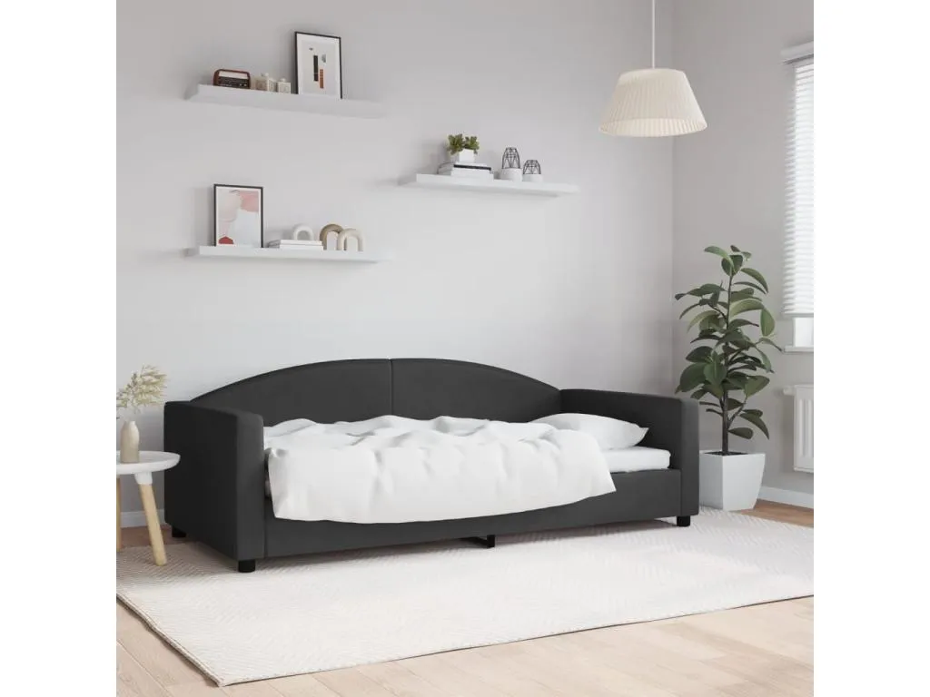 Sofá cama tela negro 90x190 cm