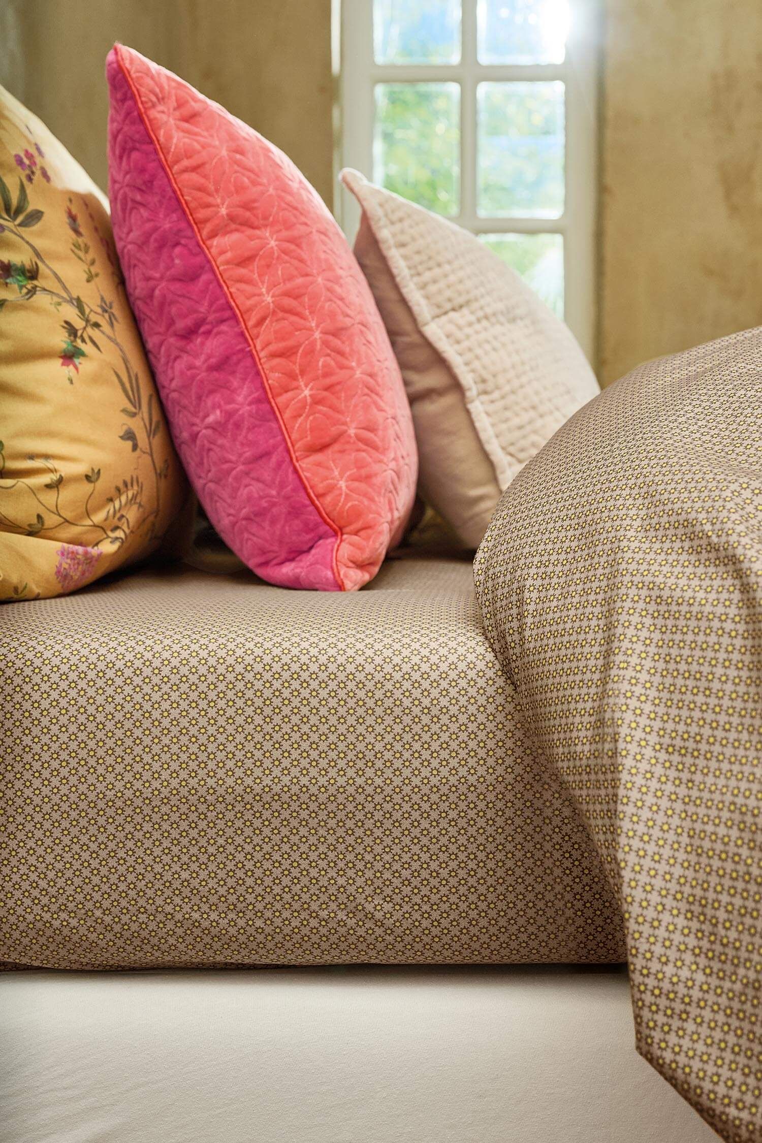 Fitted sheet Twinkle Star Yellow Khaki