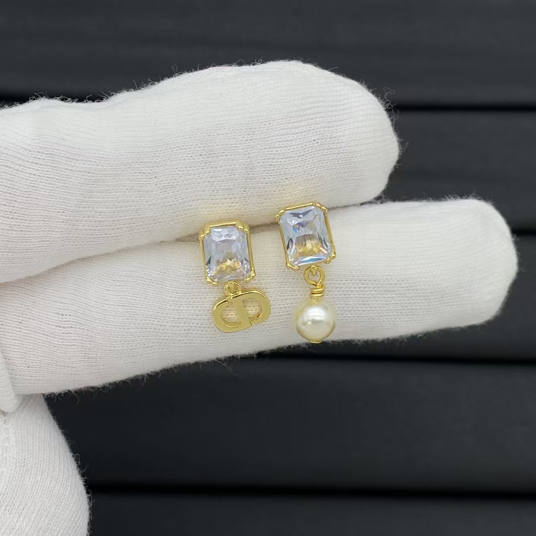Dior Asymmetric Charms Drop Earrings - Original Replica Club