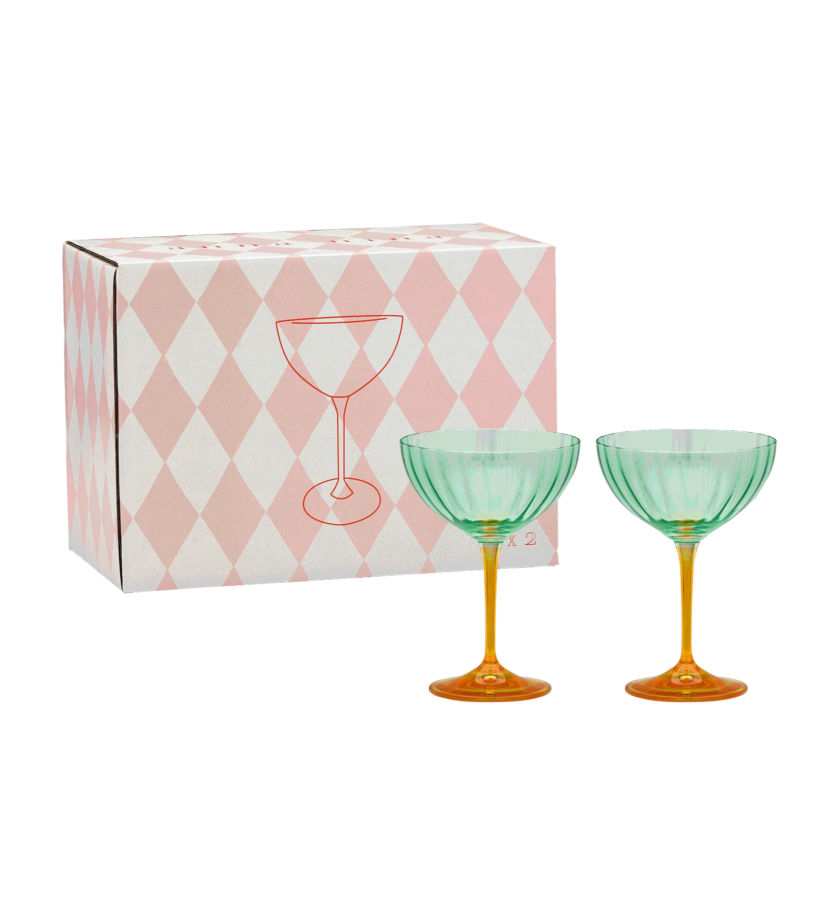 Jazzy Arancia Optic Champagne Glass Set of 2